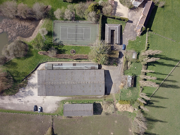 Drone aerial shot of floods