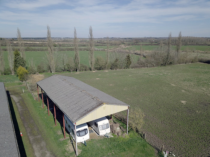 Drone aerial shot of buildings