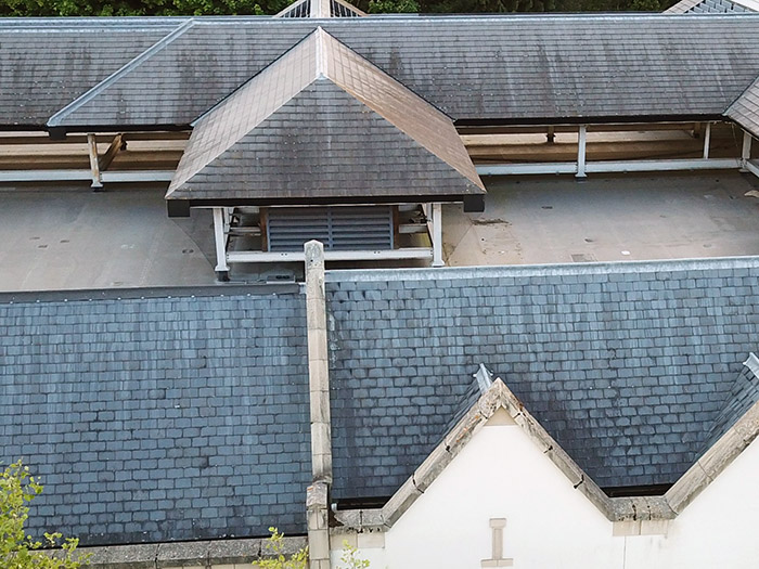 Drone aerial survey of a roof